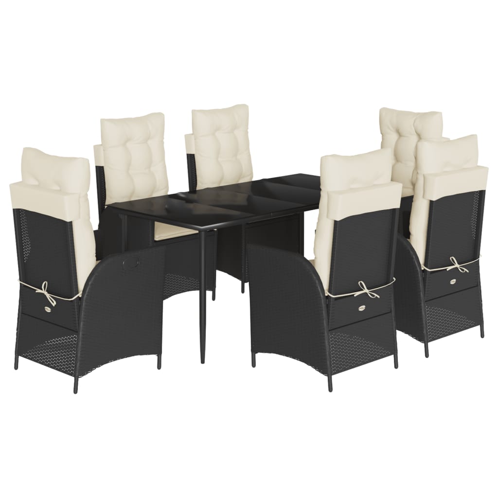 7-delige Tuinset met kussens poly rattan zwart is nu te koop bij PeponiXL, paradijselijk wonen!