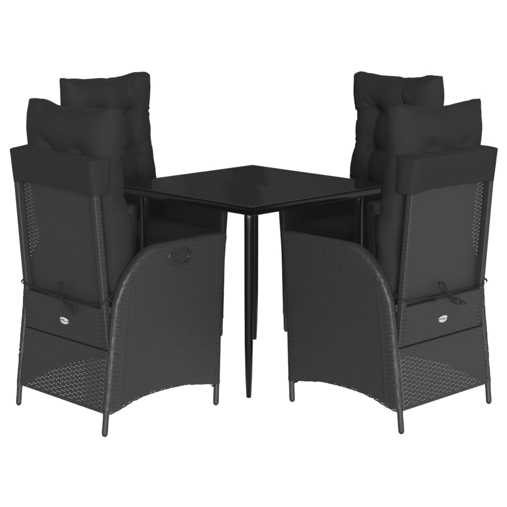 5-delige Tuinset met kussens poly rattan zwart is nu te koop bij PeponiXL, paradijselijk wonen!