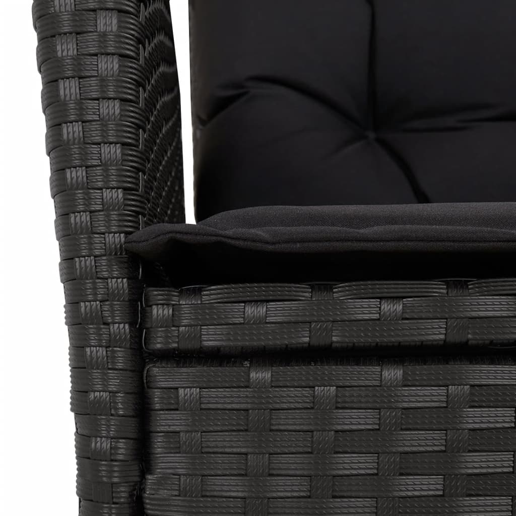 7-delige Tuinset met kussens poly rattan zwart is nu te koop bij PeponiXL, paradijselijk wonen!