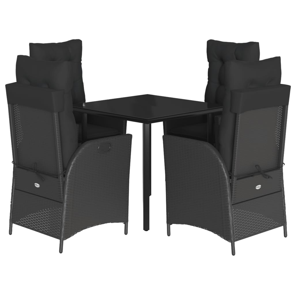 5-delige Tuinset met kussens poly rattan zwart is nu te koop bij PeponiXL, paradijselijk wonen!