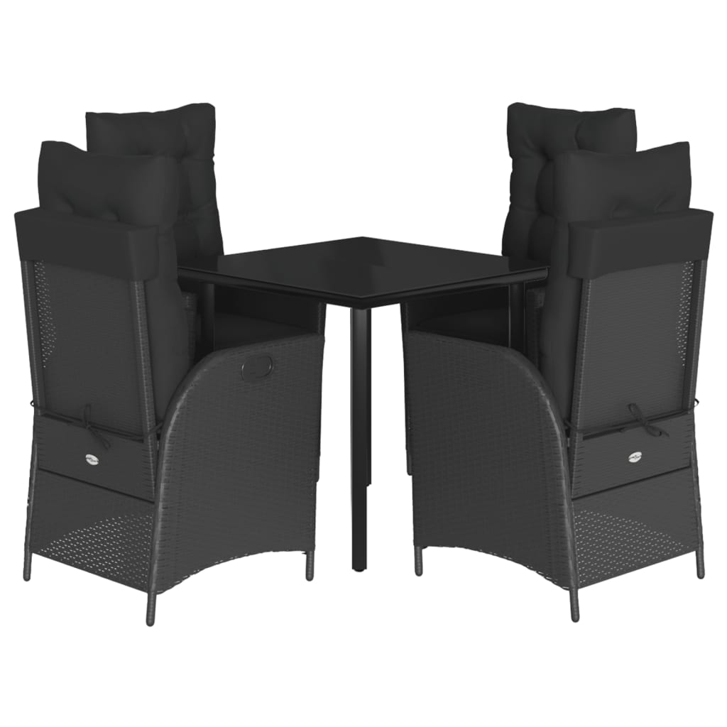 5-delige Tuinset met kussens poly rattan zwart is nu te koop bij PeponiXL, paradijselijk wonen!