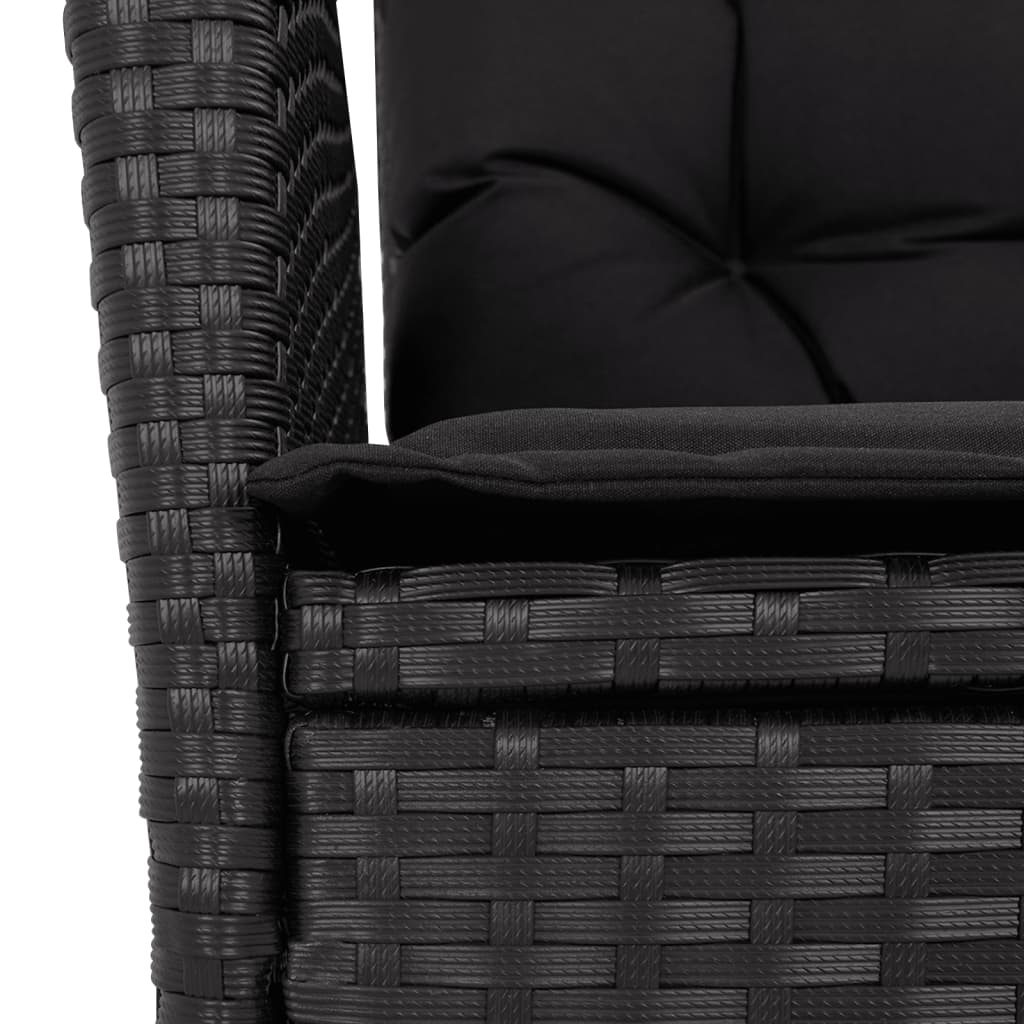 7-delige Tuinset met kussens poly rattan zwart is nu te koop bij PeponiXL, paradijselijk wonen!