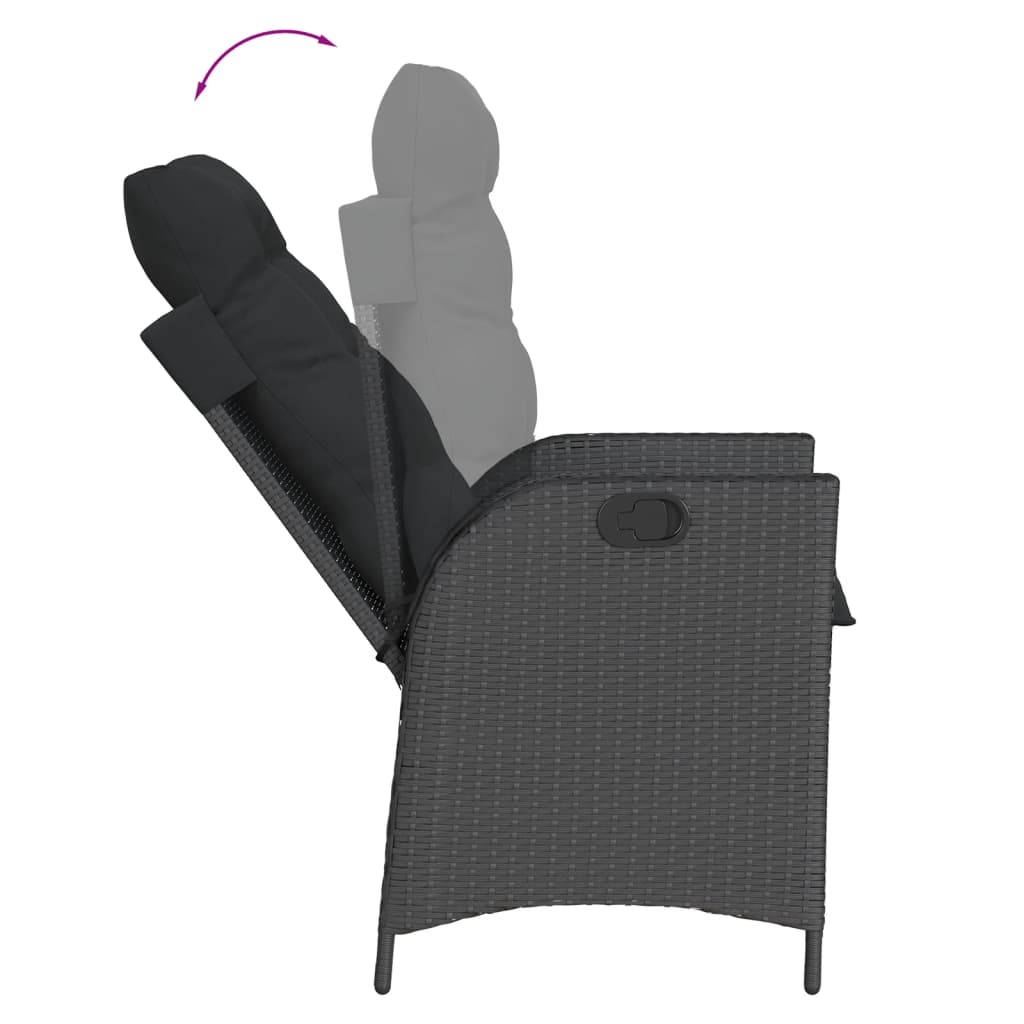 7-delige Tuinset met kussens poly rattan zwart is nu te koop bij PeponiXL, paradijselijk wonen!