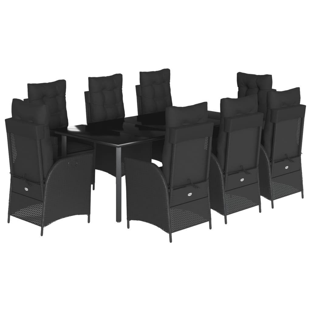 9-delige Tuinset poly rattan zwart is nu te koop bij PeponiXL, paradijselijk wonen!