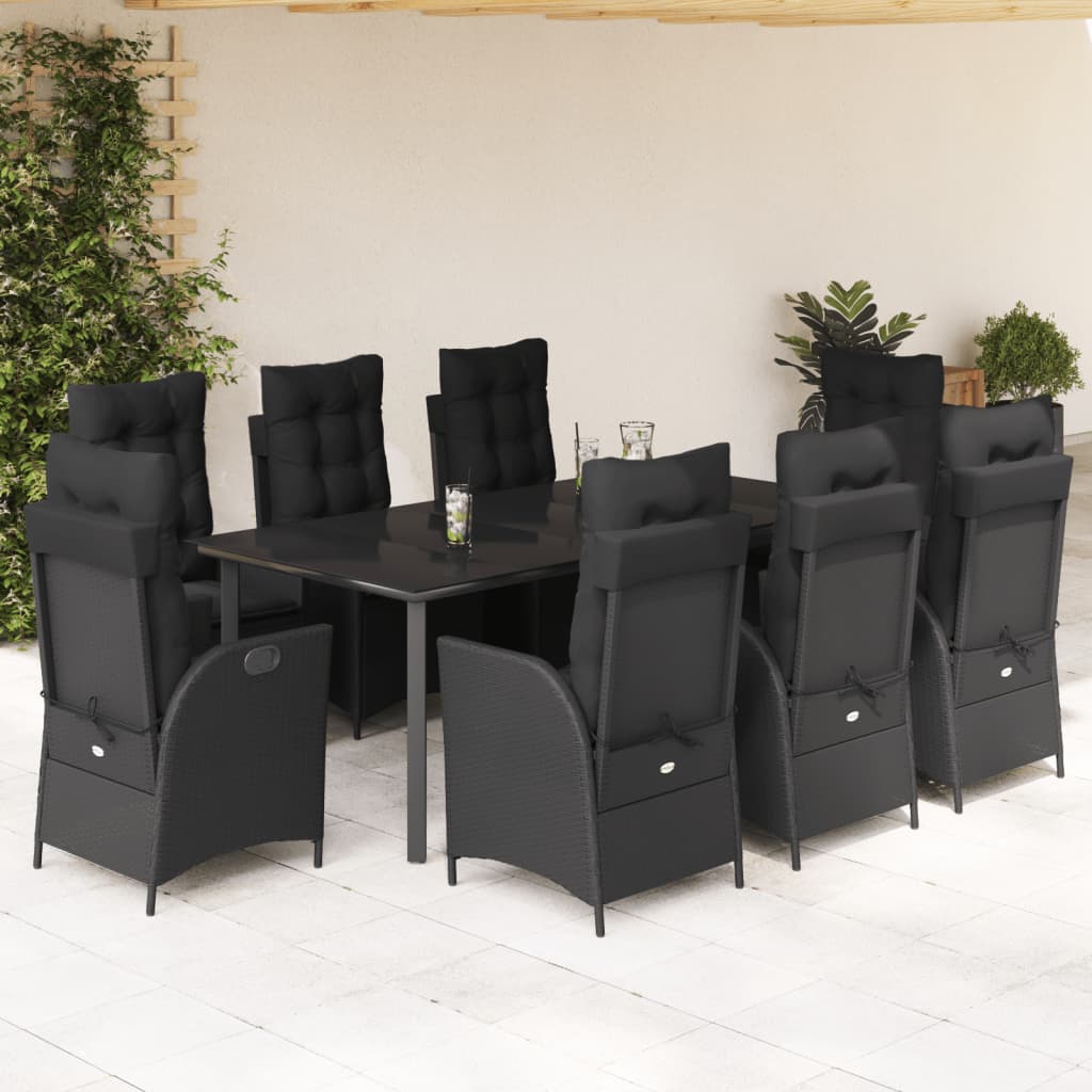9-delige Tuinset poly rattan zwart is nu te koop bij PeponiXL, paradijselijk wonen!