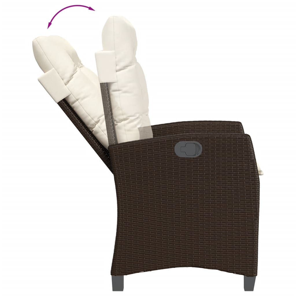 3-delige Tuinset met kussens poly rattan bruin is nu te koop bij PeponiXL, paradijselijk wonen!