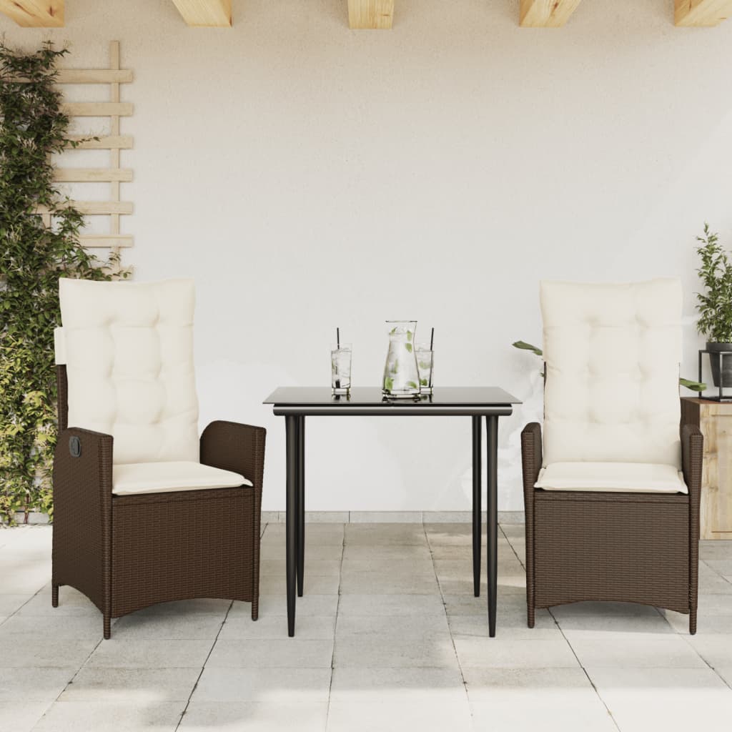 3-delige Tuinset met kussens poly rattan bruin is nu te koop bij PeponiXL, paradijselijk wonen!