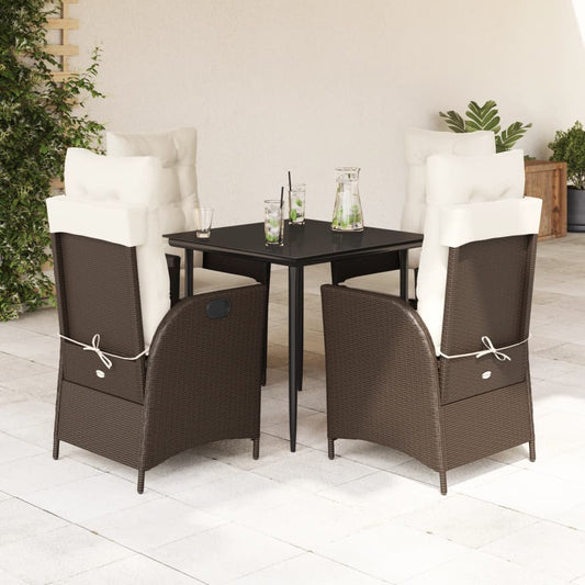 5-delige Tuinset met kussens poly rattan bruin is nu te koop bij PeponiXL, paradijselijk wonen!