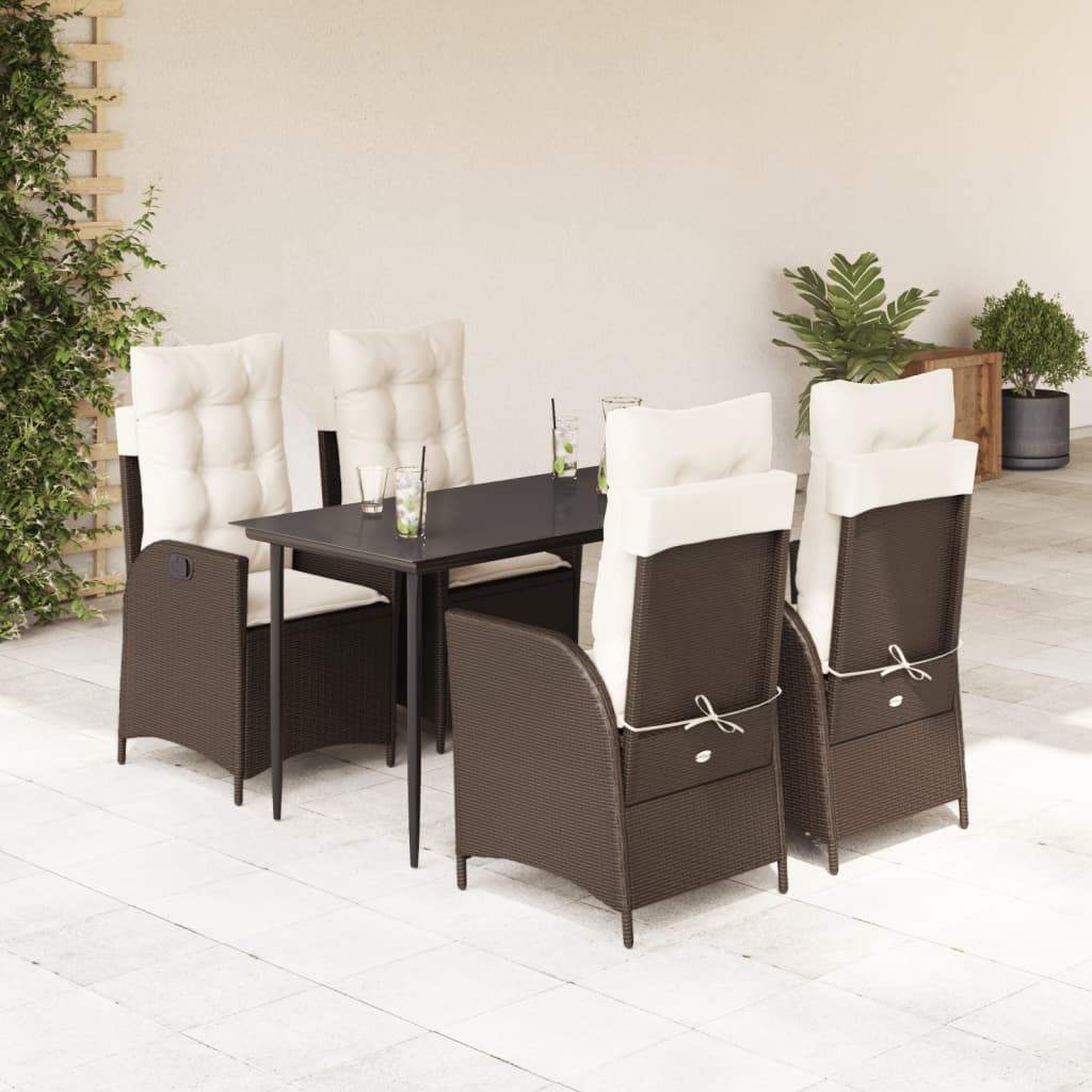 5-delige Tuinset met kussens poly rattan bruin is nu te koop bij PeponiXL, paradijselijk wonen!