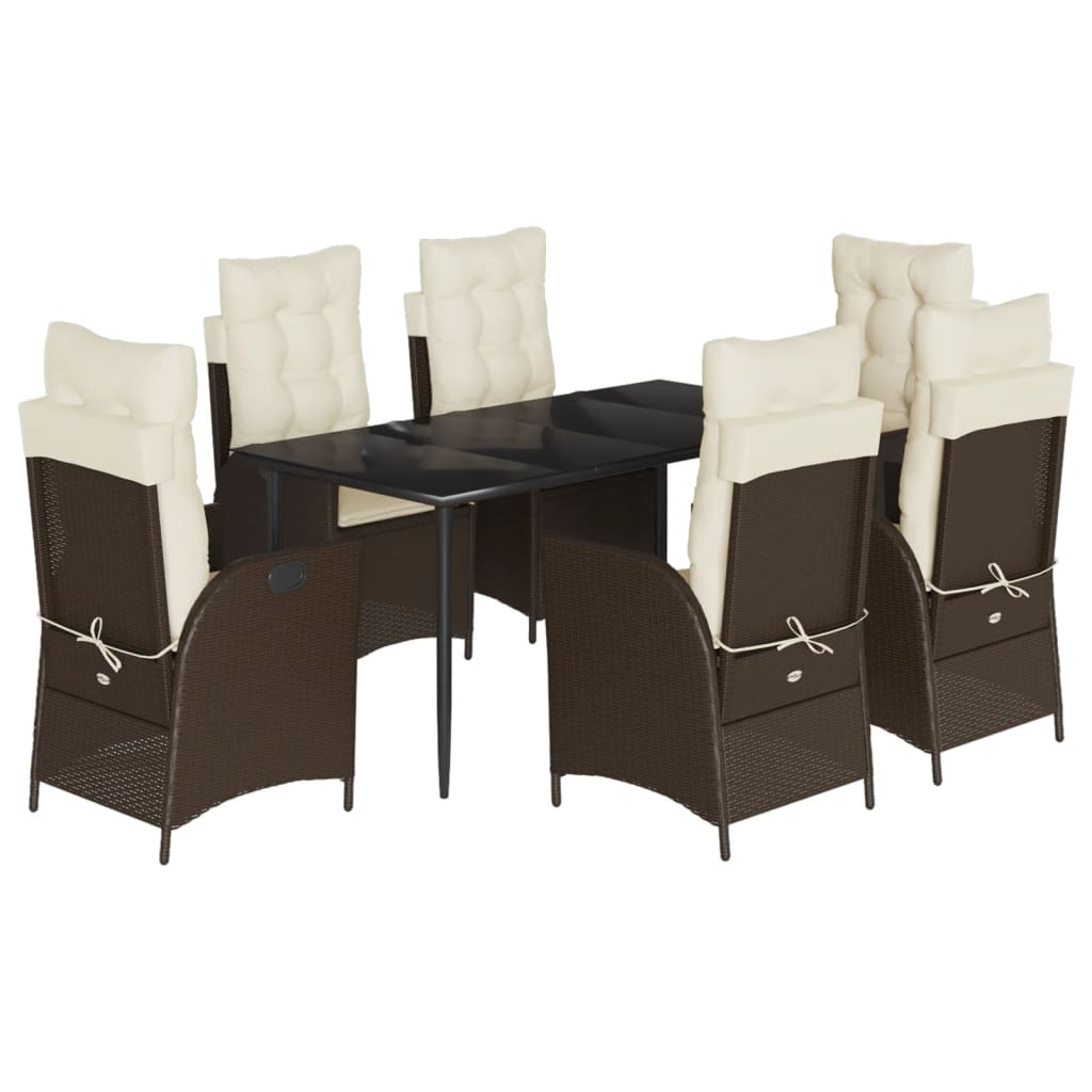 7-delige Tuinset met kussens poly rattan bruin is nu te koop bij PeponiXL, paradijselijk wonen!