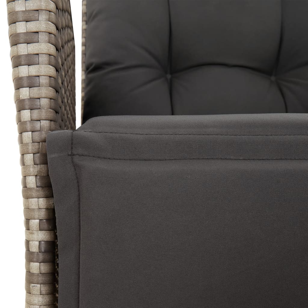 9-delige Tuinset met kussens poly rattan grijs is nu te koop bij PeponiXL, paradijselijk wonen!
