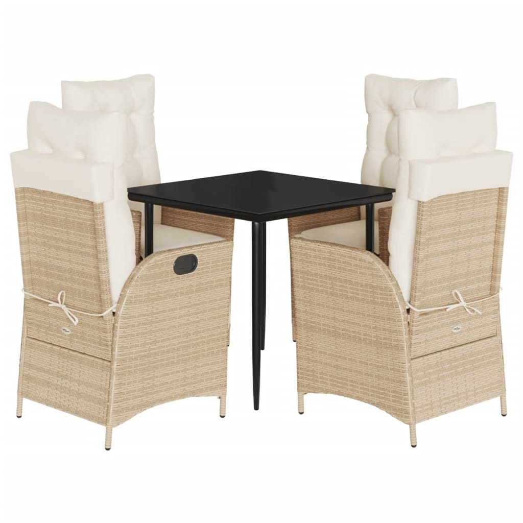5-delige Tuinset met kussens poly rattan beige is nu te koop bij PeponiXL, paradijselijk wonen!