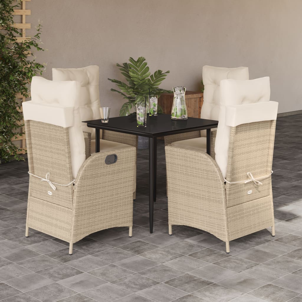 5-delige Tuinset met kussens poly rattan beige is nu te koop bij PeponiXL, paradijselijk wonen!