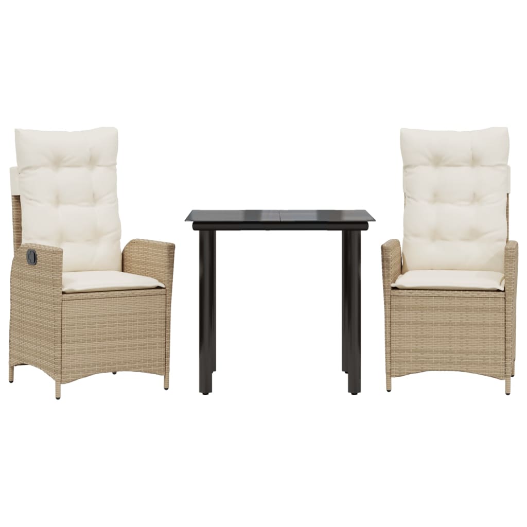 3-delige Tuinset met kussens poly rattan beige is nu te koop bij PeponiXL, paradijselijk wonen!