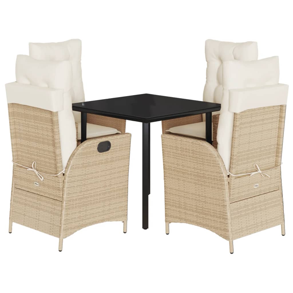 5-delige Tuinset met kussens poly rattan beige is nu te koop bij PeponiXL, paradijselijk wonen!