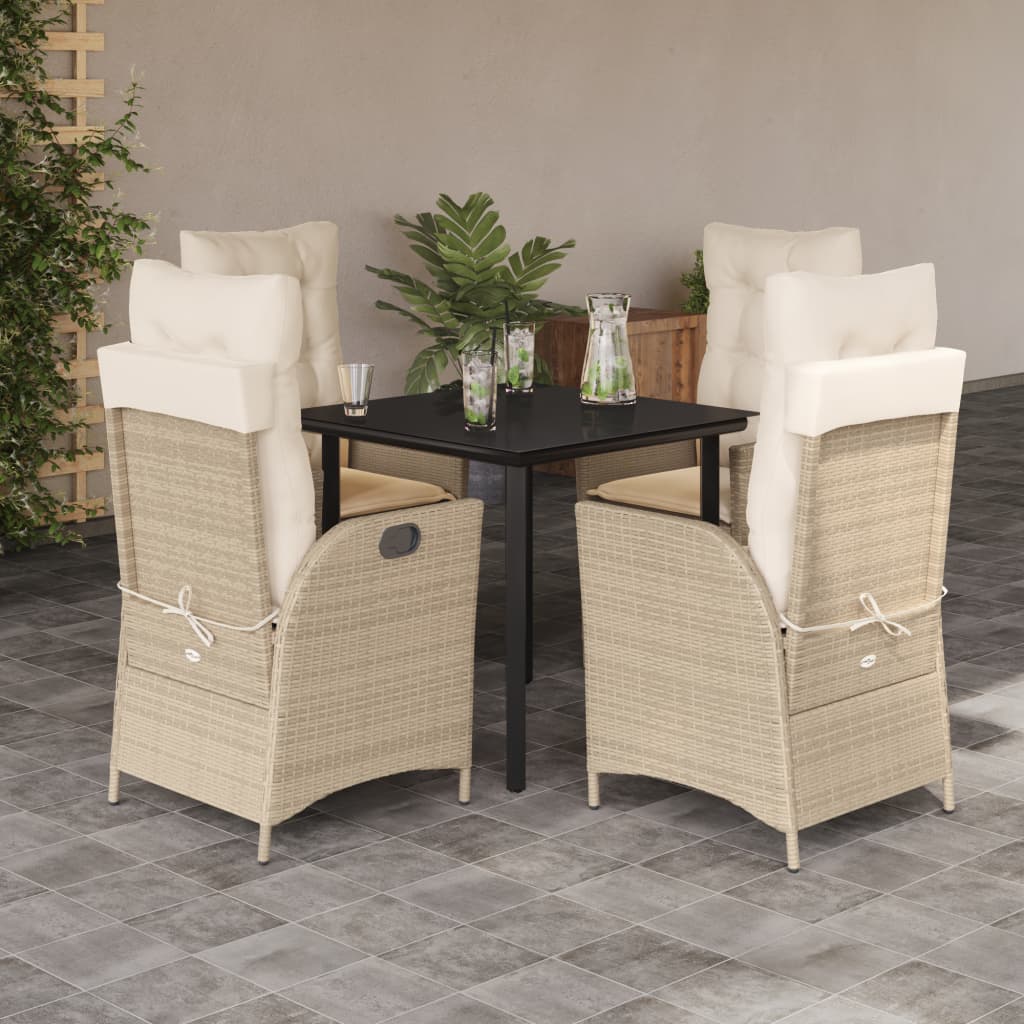 5-delige Tuinset met kussens poly rattan beige is nu te koop bij PeponiXL, paradijselijk wonen!