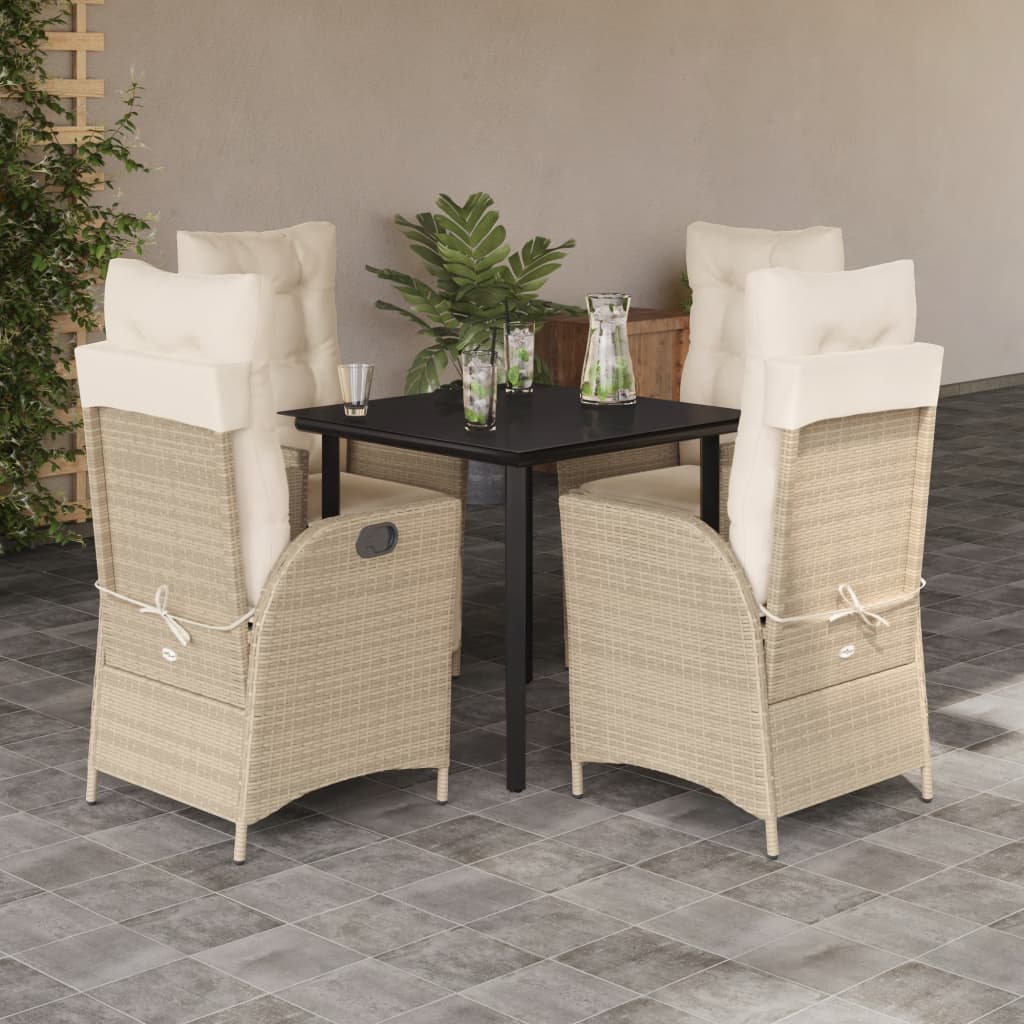 5-delige Tuinset met kussens poly rattan beige is nu te koop bij PeponiXL, paradijselijk wonen!