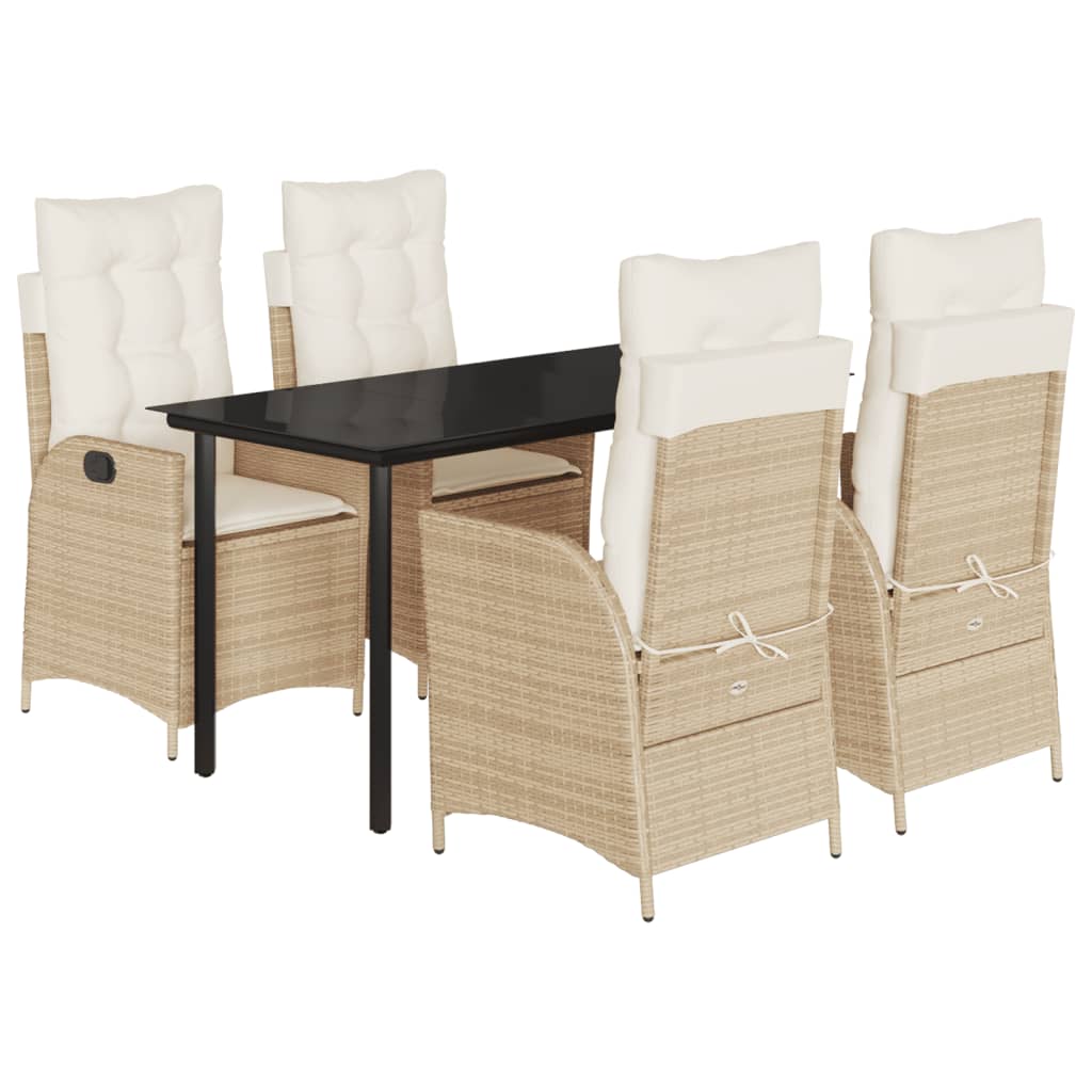5-delige Tuinset met kussens poly rattan beige is nu te koop bij PeponiXL, paradijselijk wonen!