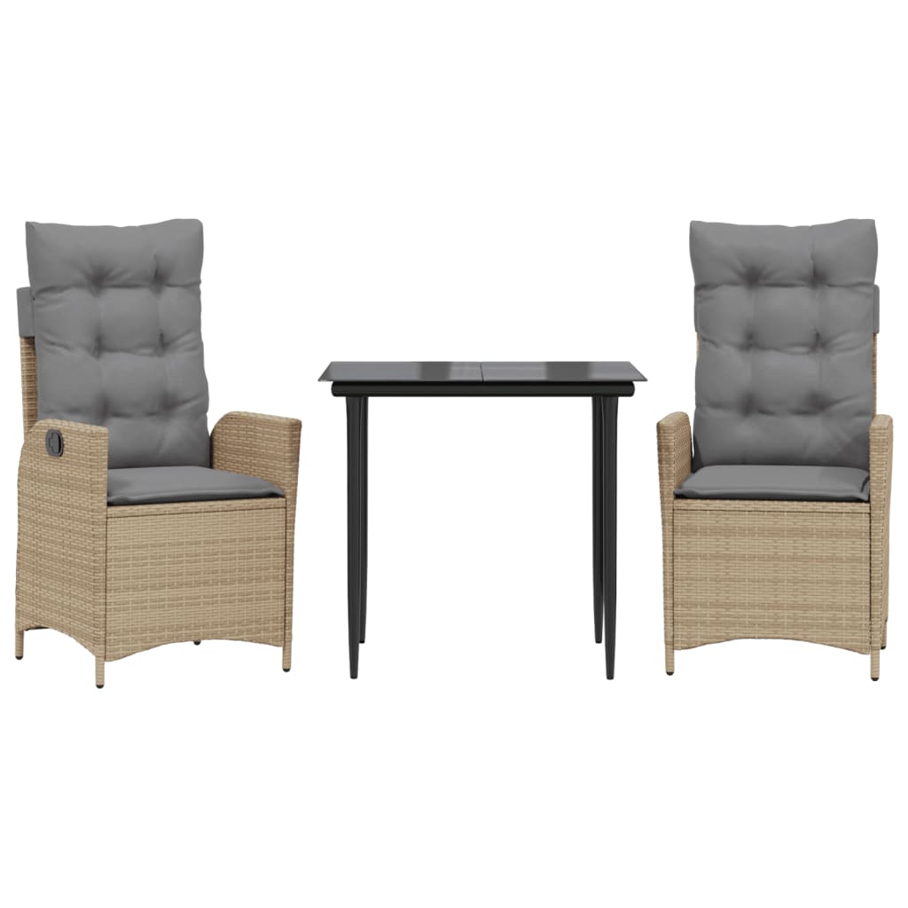 3-delige Tuinset met kussens poly rattan beige is nu te koop bij PeponiXL, paradijselijk wonen!