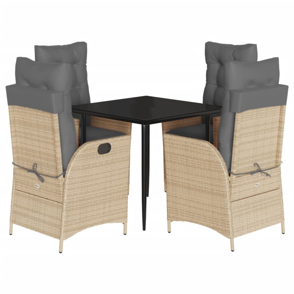 5-delige Tuinset met kussens poly rattan beige is nu te koop bij PeponiXL, paradijselijk wonen!