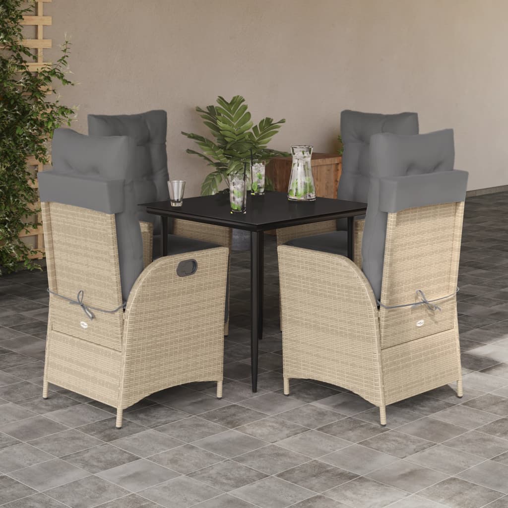 5-delige Tuinset met kussens poly rattan beige is nu te koop bij PeponiXL, paradijselijk wonen!