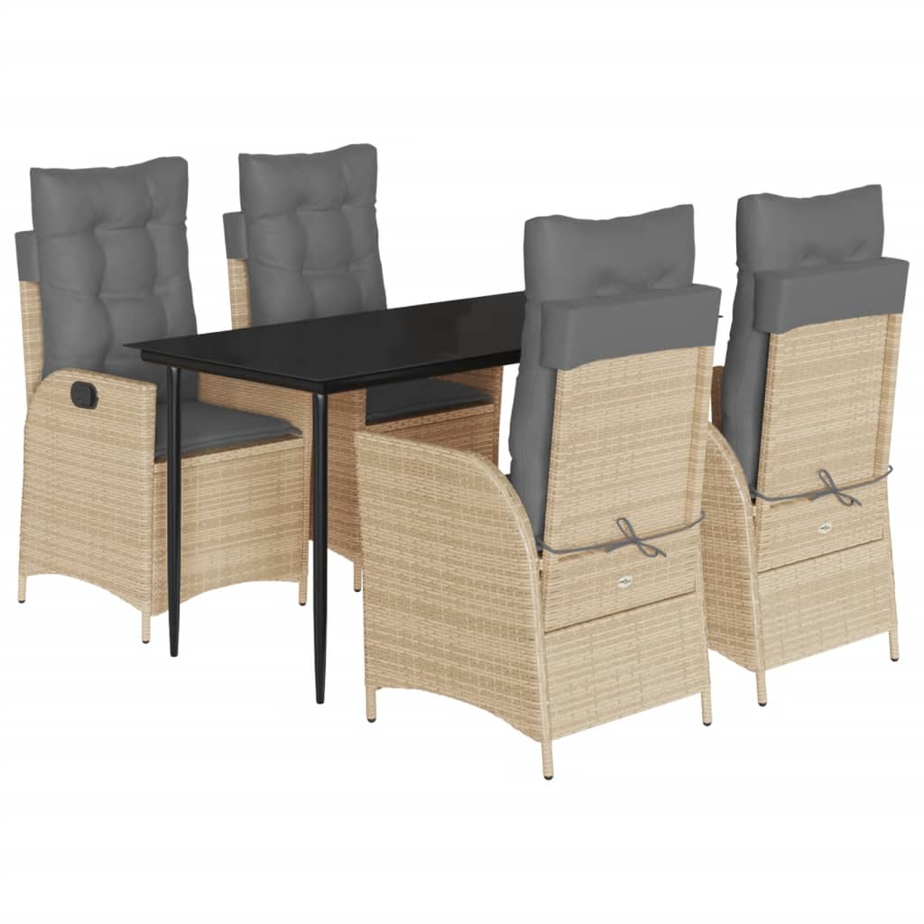 5-delige Tuinset met kussens poly rattan beige is nu te koop bij PeponiXL, paradijselijk wonen!