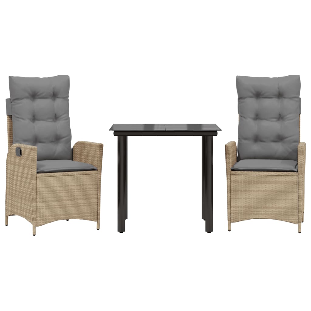 3-delige Tuinset met kussens poly rattan beige is nu te koop bij PeponiXL, paradijselijk wonen!