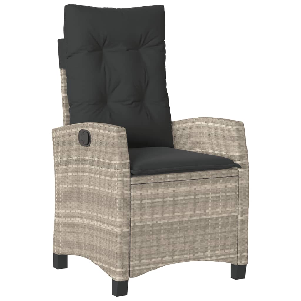 3-delige Tuinset met kussens poly rattan lichtgrijs is nu te koop bij PeponiXL, paradijselijk wonen!