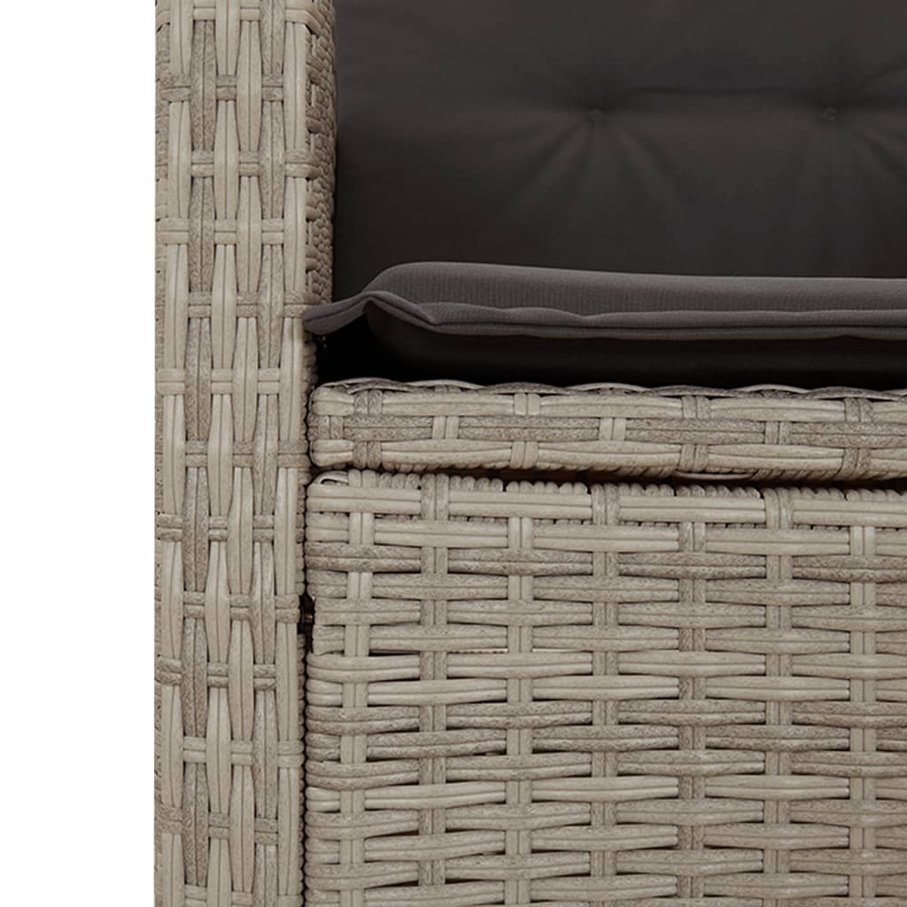 3-delige Tuinset met kussens poly rattan lichtgrijs is nu te koop bij PeponiXL, paradijselijk wonen!