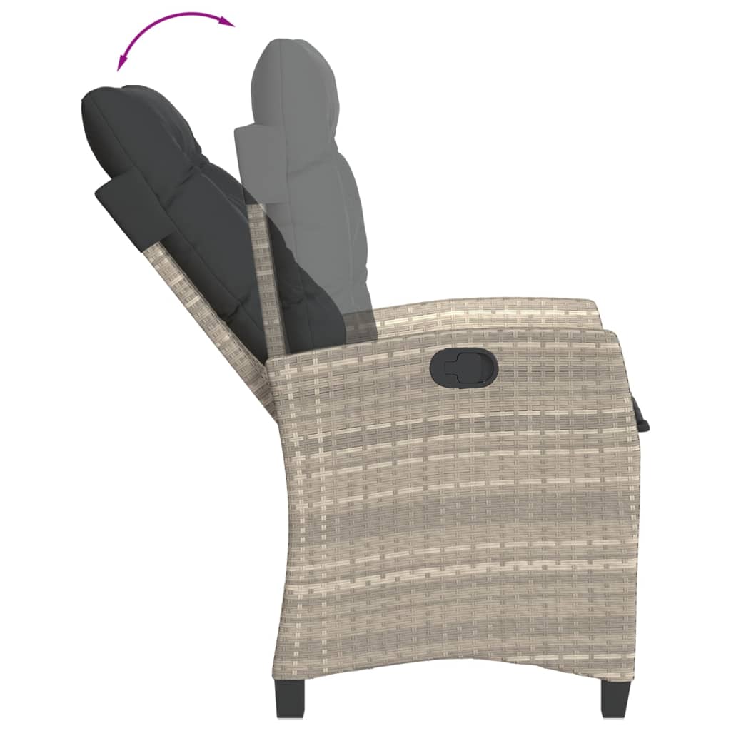 5-delige Tuinset met kussens poly rattan lichtgrijs is nu te koop bij PeponiXL, paradijselijk wonen!
