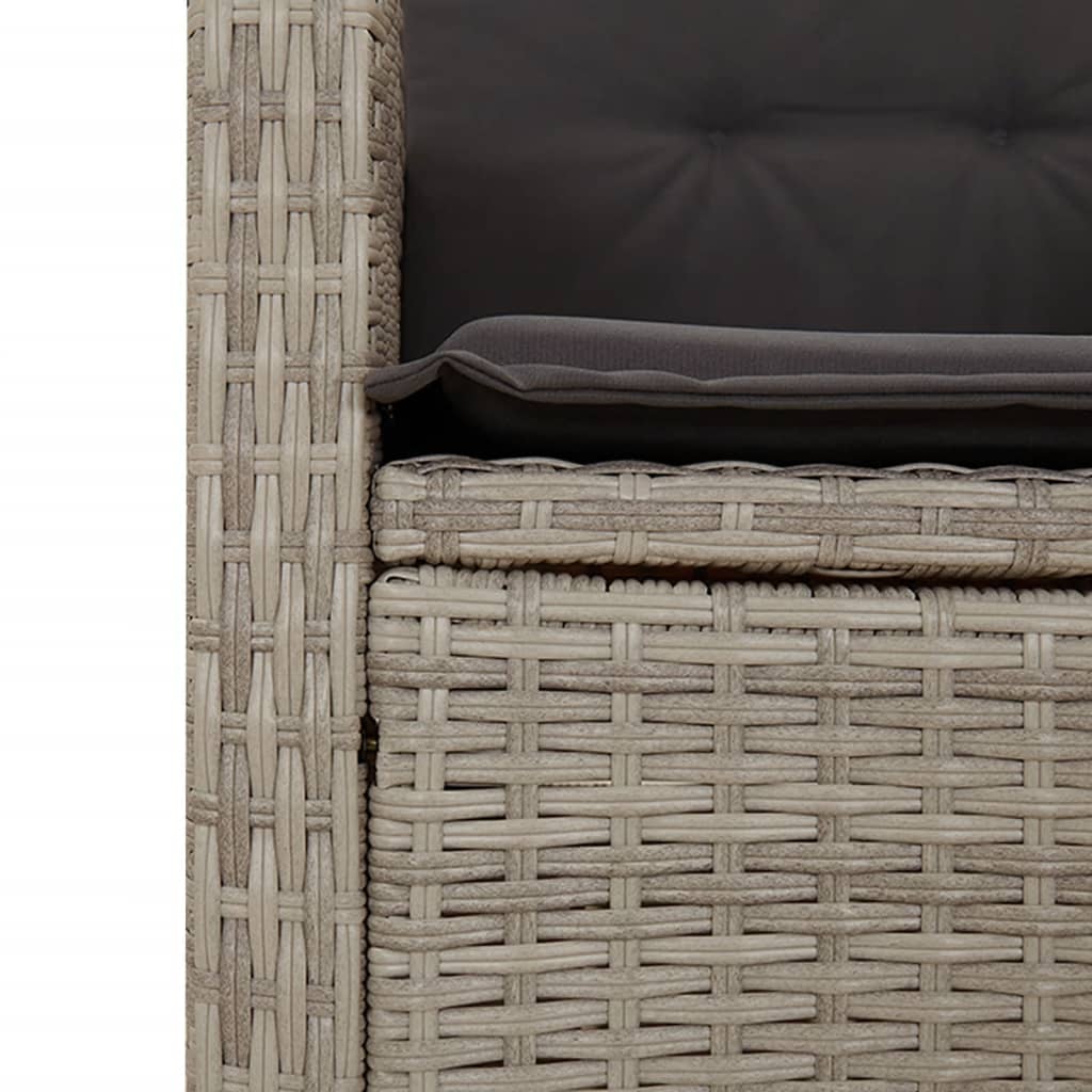 5-delige Tuinset met kussens poly rattan lichtgrijs is nu te koop bij PeponiXL, paradijselijk wonen!