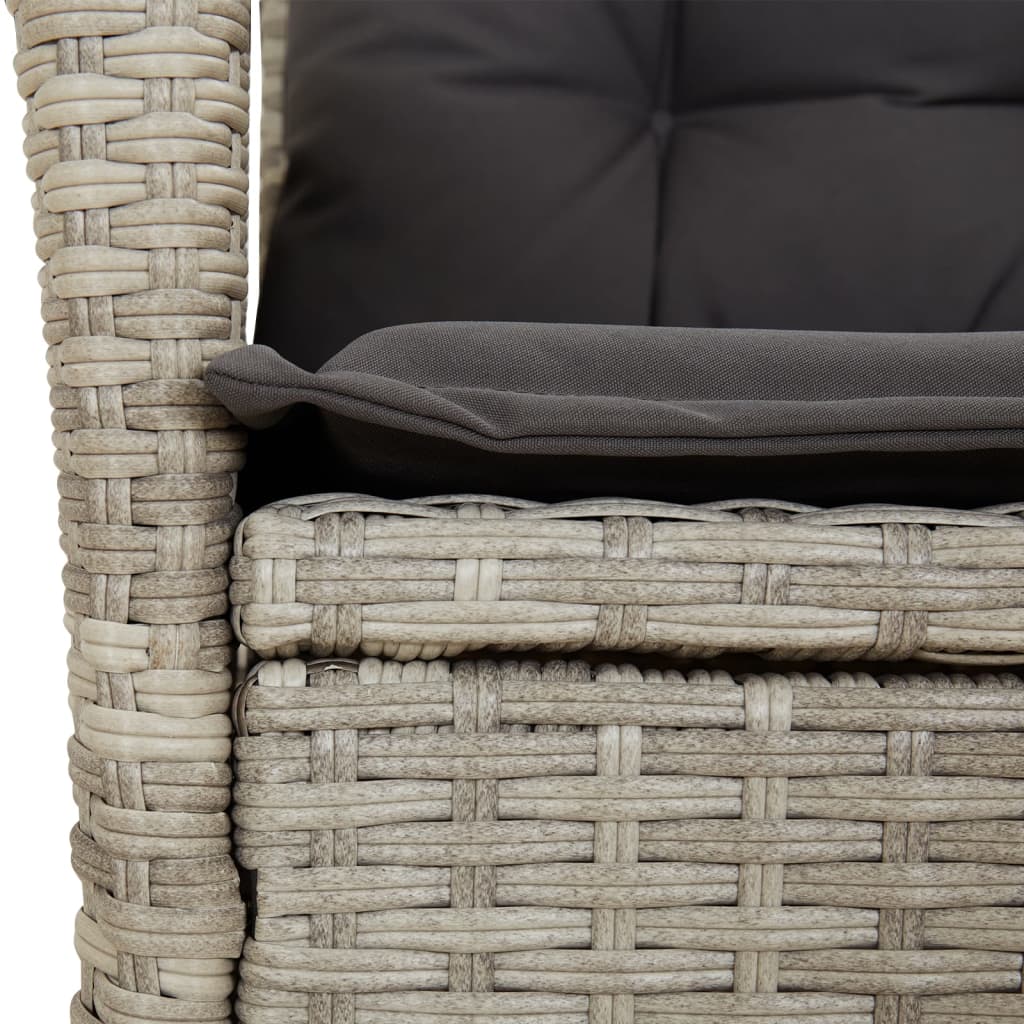 5-delige Tuinset met kussens poly rattan lichtgrijs is nu te koop bij PeponiXL, paradijselijk wonen!