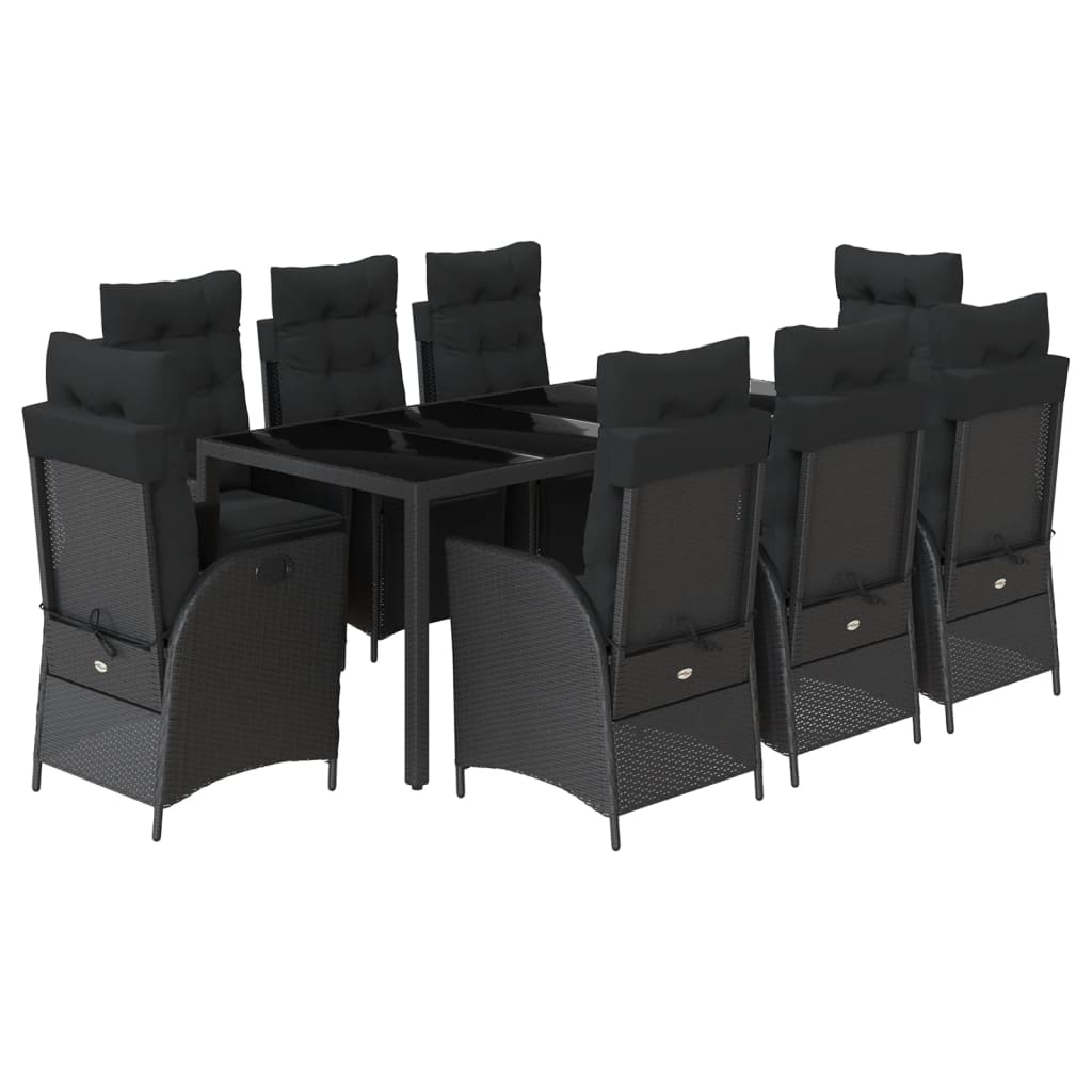 9-delige Tuinset poly rattan zwart is nu te koop bij PeponiXL, paradijselijk wonen!