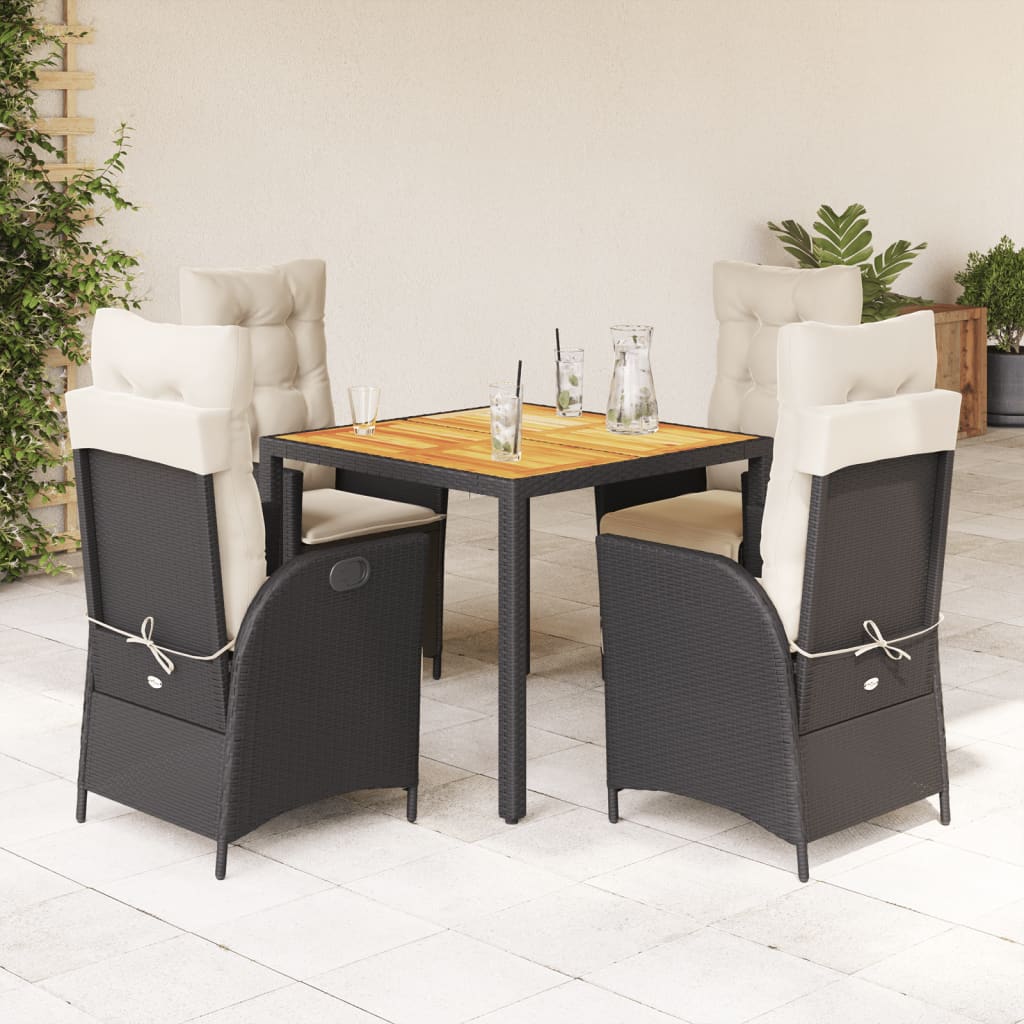 5-delige Tuinset met kussens poly rattan zwart is nu te koop bij PeponiXL, paradijselijk wonen!