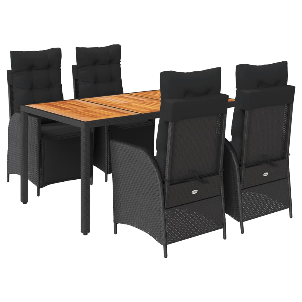 5-delige Tuinset met kussens poly rattan zwart is nu te koop bij PeponiXL, paradijselijk wonen!