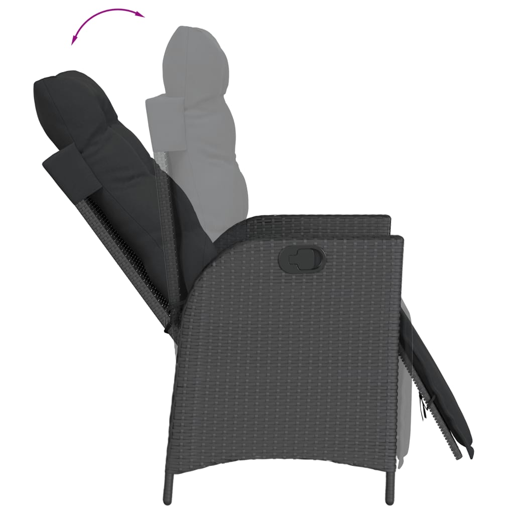 5-delige Tuinset met kussens poly rattan zwart is nu te koop bij PeponiXL, paradijselijk wonen!