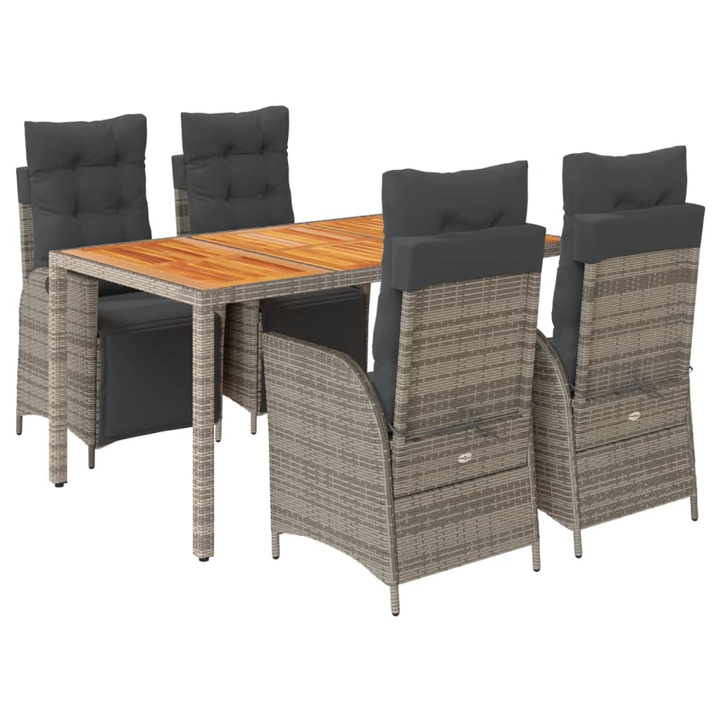 5-delige Tuinset met kussens poly rattan grijs is nu te koop bij PeponiXL, paradijselijk wonen!