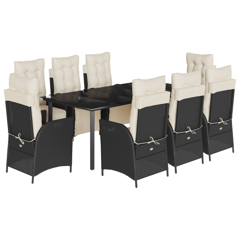 9-delige Tuinset poly rattan zwart is nu te koop bij PeponiXL, paradijselijk wonen!