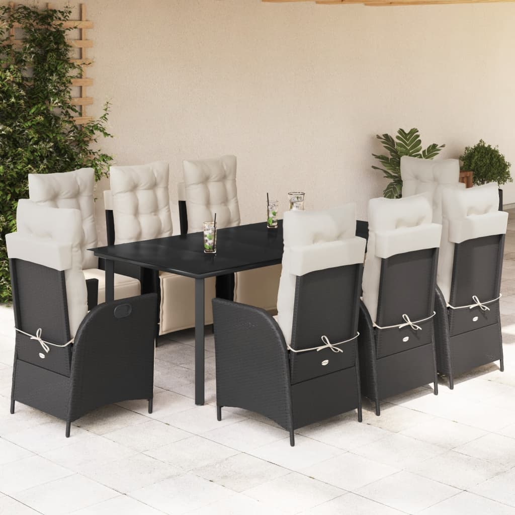 9-delige Tuinset poly rattan zwart is nu te koop bij PeponiXL, paradijselijk wonen!