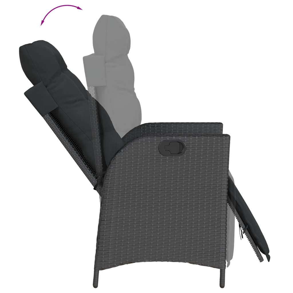 5-delige Tuinset met kussens poly rattan zwart is nu te koop bij PeponiXL, paradijselijk wonen!