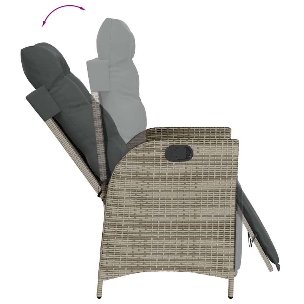 3-delige Tuinset met kussens poly rattan grijs is nu te koop bij PeponiXL, paradijselijk wonen!