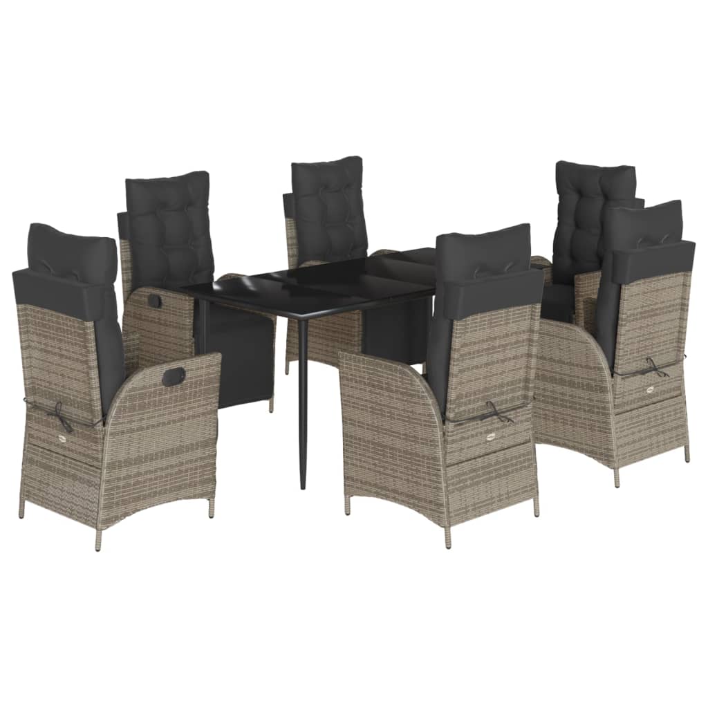 7-delige Tuinset met kussens poly rattan grijs is nu te koop bij PeponiXL, paradijselijk wonen!