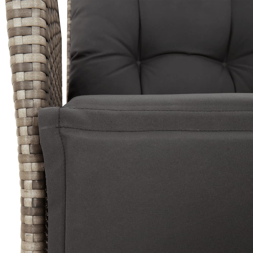 3-delige Tuinset met kussens poly rattan grijs is nu te koop bij PeponiXL, paradijselijk wonen!