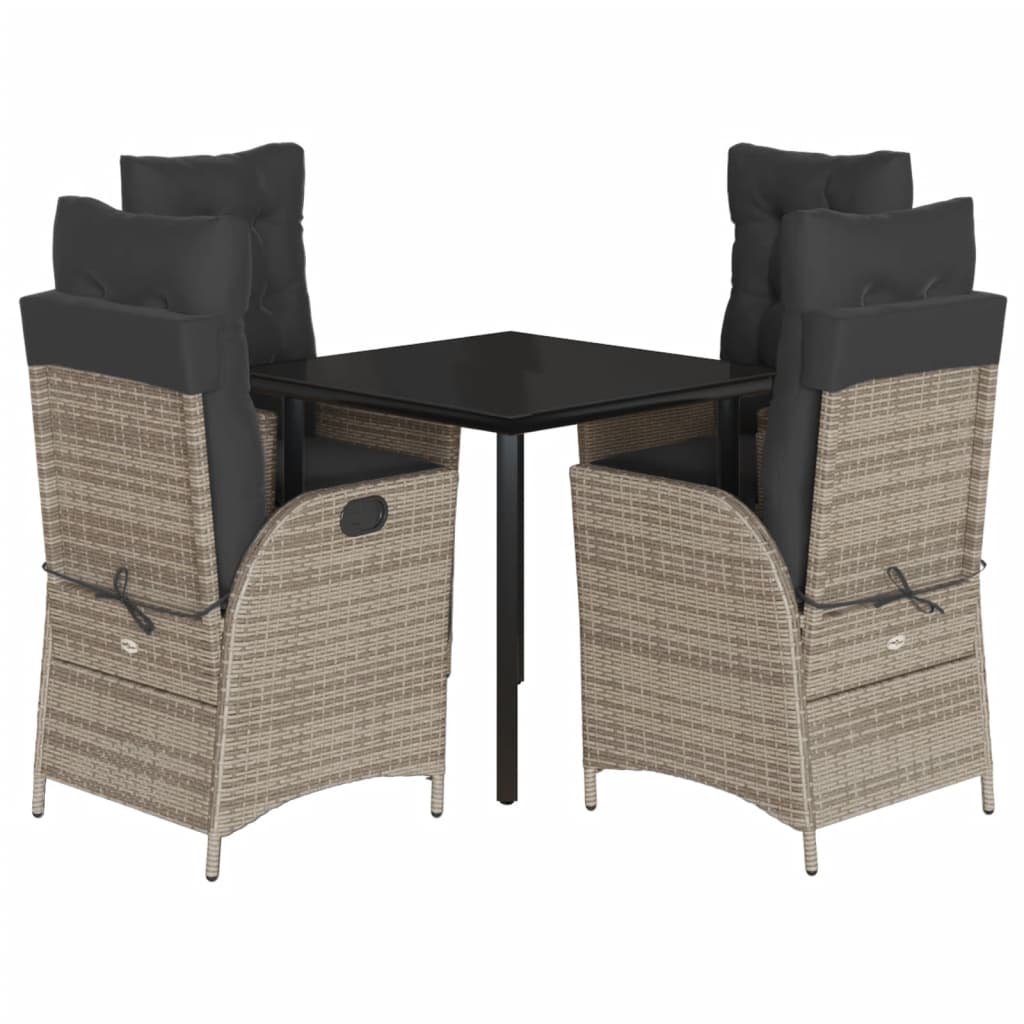 5-delige Tuinset met kussens poly rattan grijs is nu te koop bij PeponiXL, paradijselijk wonen!