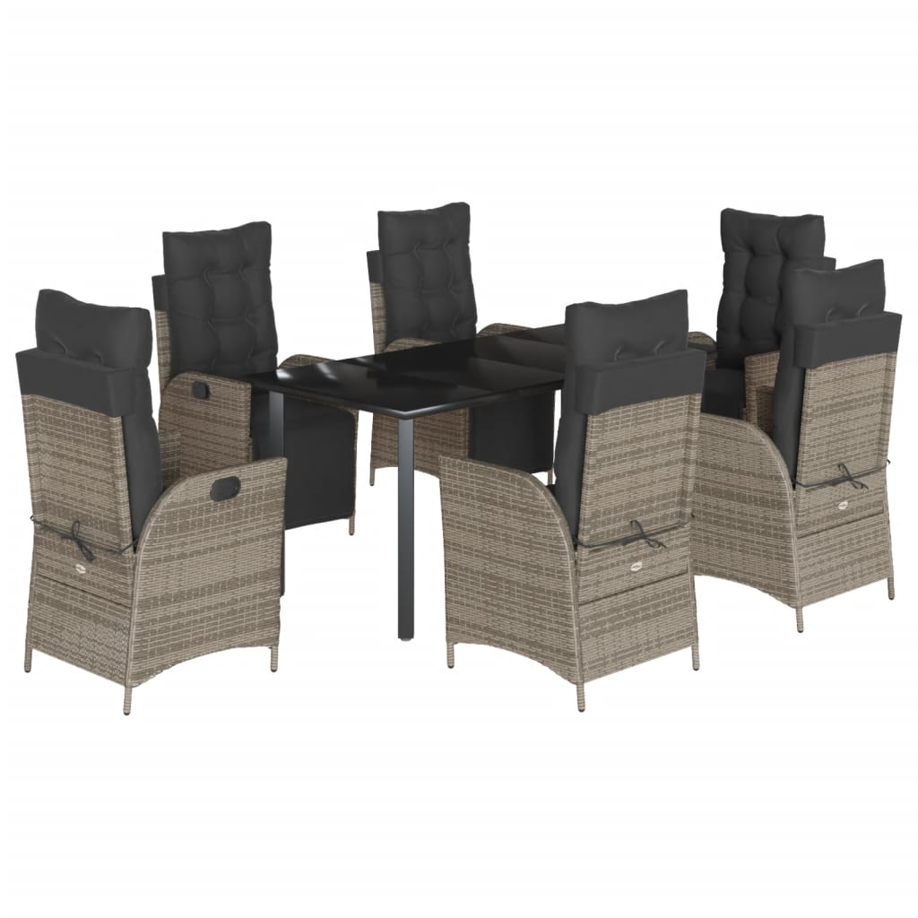 7-delige Tuinset met kussens poly rattan grijs is nu te koop bij PeponiXL, paradijselijk wonen!