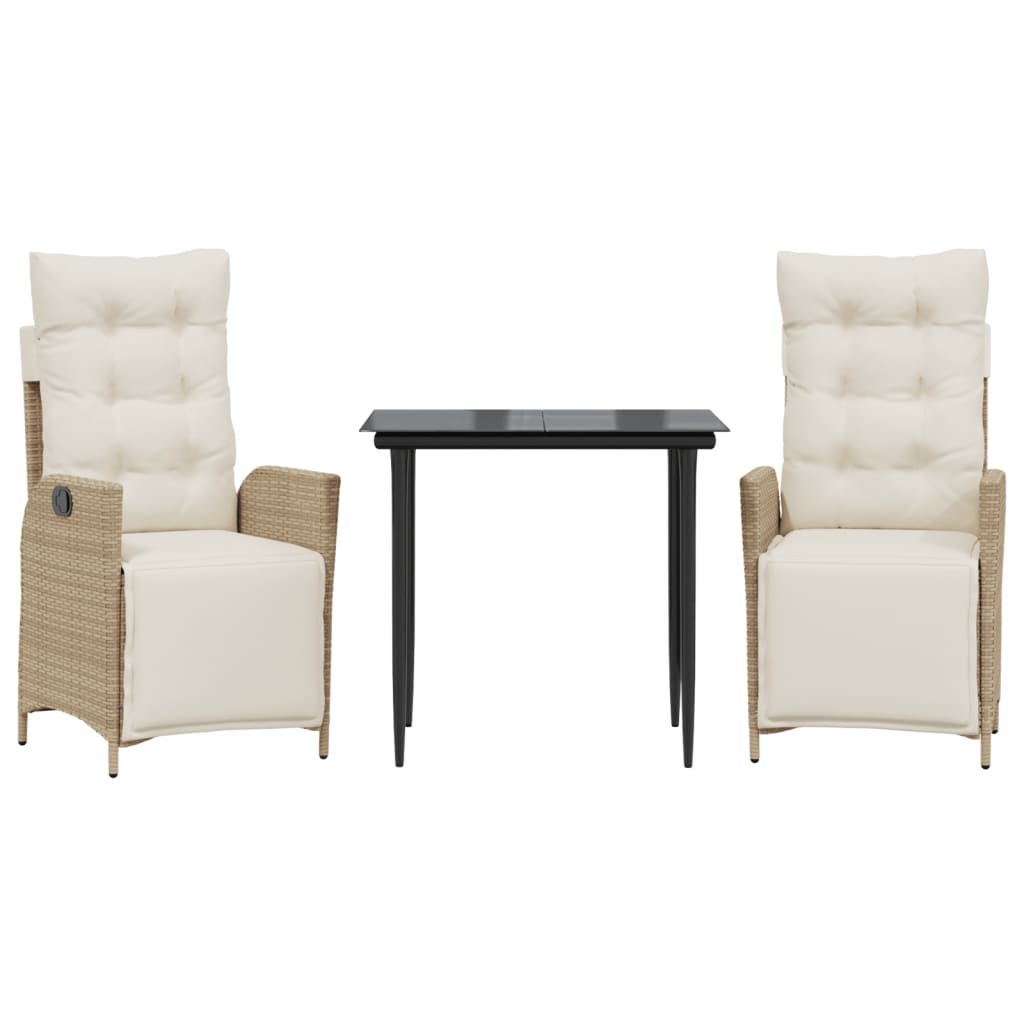 3-delige Tuinset met kussens poly rattan beige is nu te koop bij PeponiXL, paradijselijk wonen!