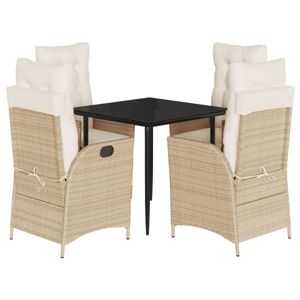 5-delige Tuinset met kussens poly rattan beige is nu te koop bij PeponiXL, paradijselijk wonen!