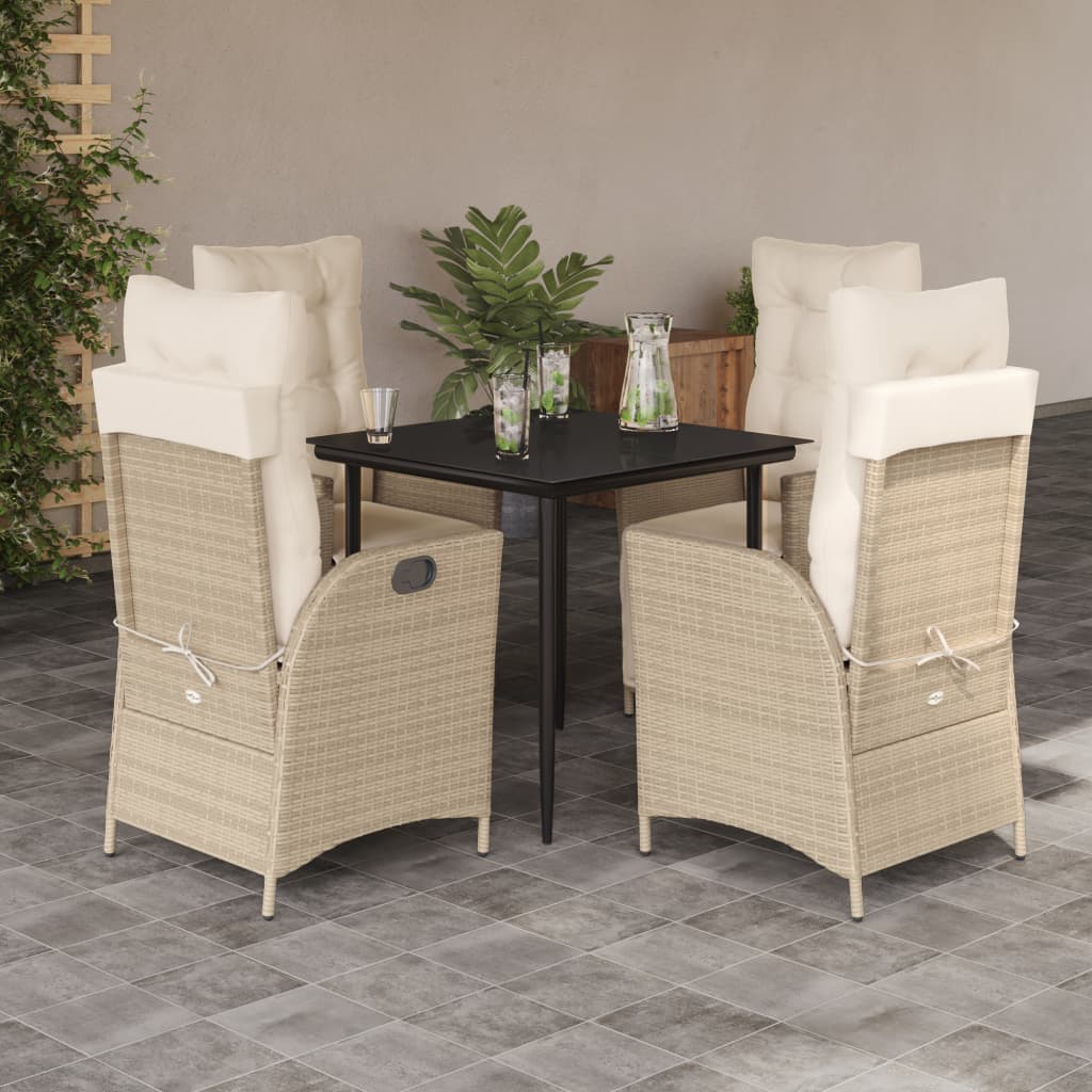 5-delige Tuinset met kussens poly rattan beige is nu te koop bij PeponiXL, paradijselijk wonen!