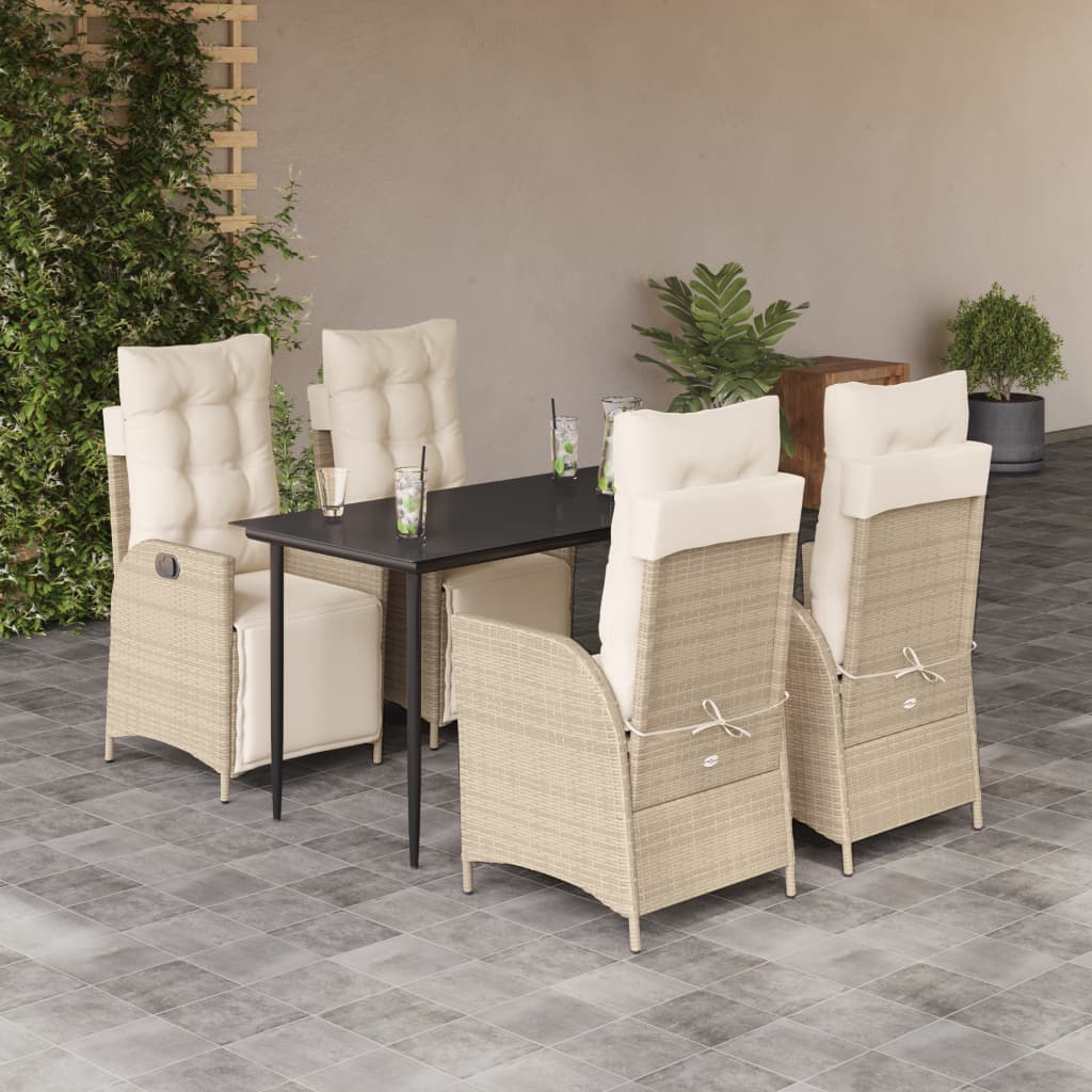 5-delige Tuinset met kussens poly rattan beige is nu te koop bij PeponiXL, paradijselijk wonen!