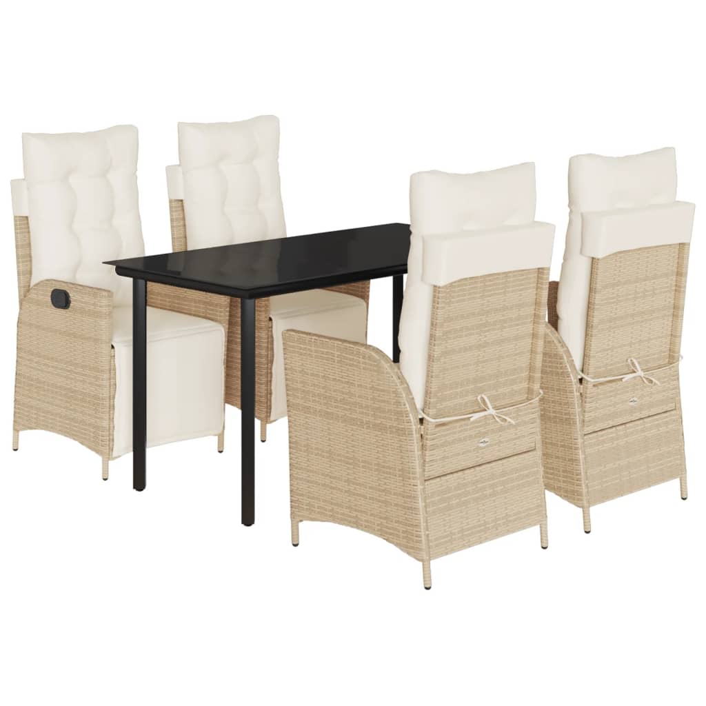 5-delige Tuinset met kussens poly rattan beige is nu te koop bij PeponiXL, paradijselijk wonen!